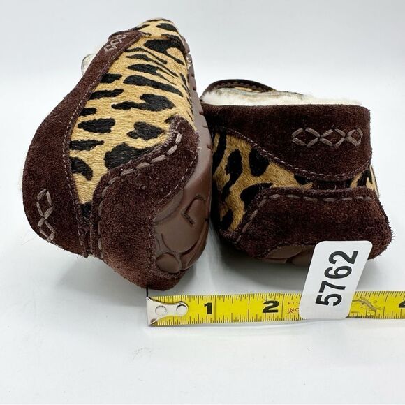 UGG Ansley exotic calf skin cheetah sheepskin lined slipper moccasin Sz 6‎ - Picture 12 of 16